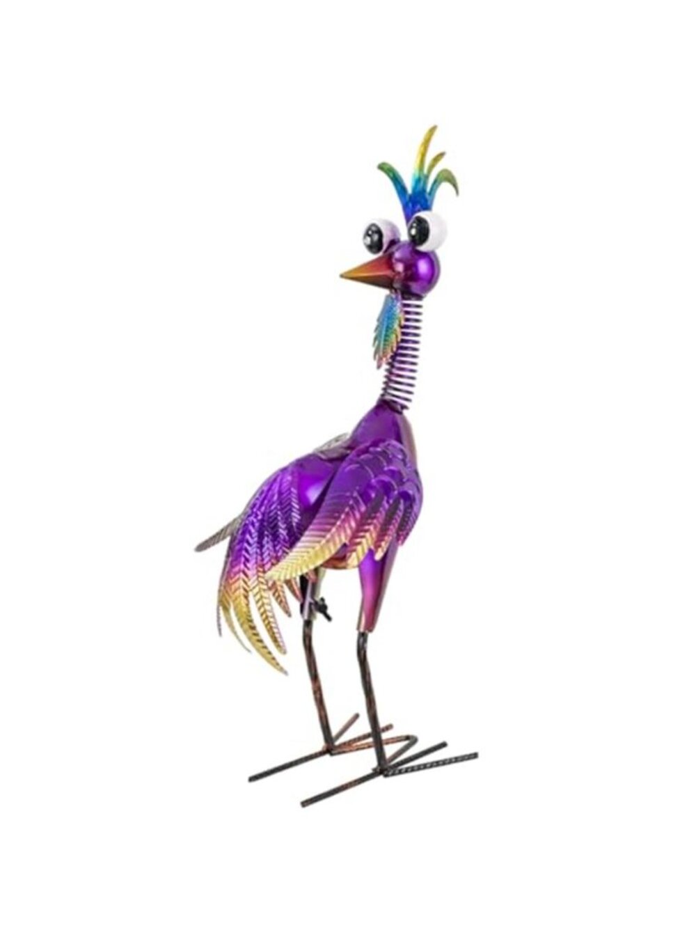 New Metal Wacky Rooster Garden Statue for, Patio, Backyard, Lawn